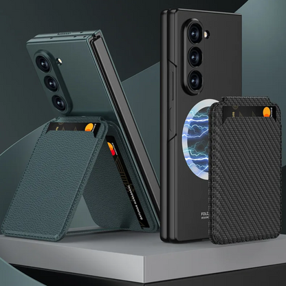 Leather Case With Magnetic Holder Wallet For Galaxy Z Fold
