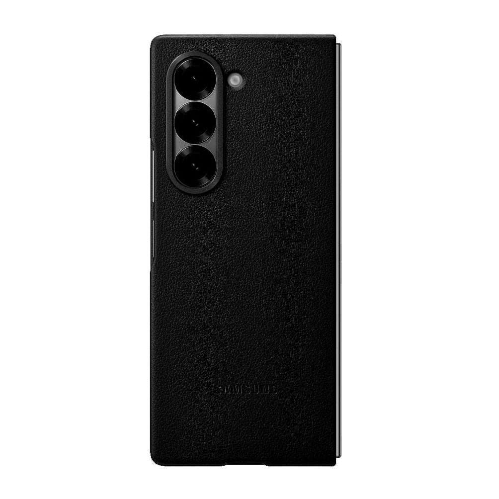 Samsung Galaxy Z Fold 6 Leather Case Protection Protective Shell Cover - Black