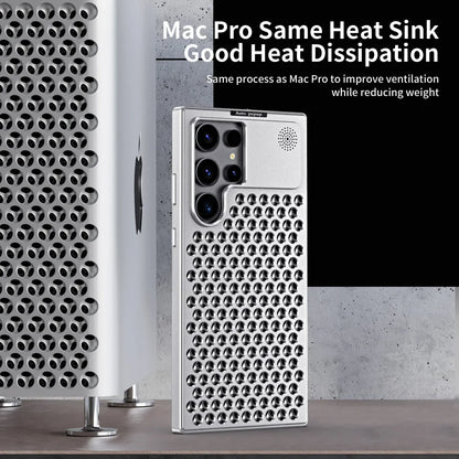 Samsung Galaxy S24 Ultra Metal Heat Dissipation Aluminum Cooling Case with Fragrance Aroma - Black