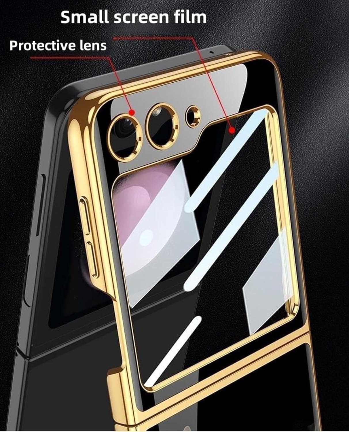 Elegent Lion Pattern Glass Case- Galaxy Z Flip Series
