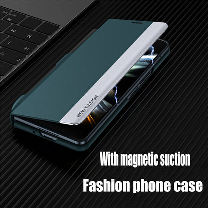 Samsung Galaxy Z Fold 6 Shockproof Leather Flip Case With S Pen Holder - Blue