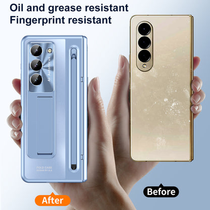 Samsung Galaxy Z Fold 6 Autofucos Electroplating Case with Kickstand, S Pen & Front Glass Protection  - Blue