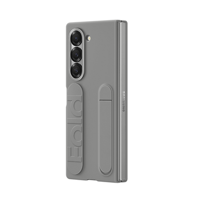 Samsung Galaxy Z Fold6 Matte Skin Feel Band & Stand Case with Inbuilt Tempered Glass - Sand