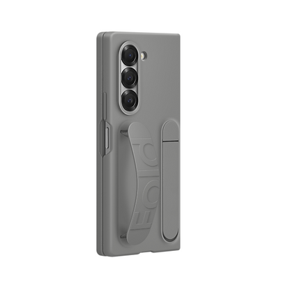 Samsung Galaxy Z Fold6 Matte Skin Feel Band & Stand Case with Inbuilt Tempered Glass - Sand