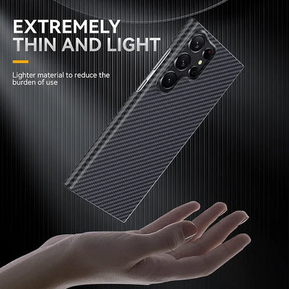 Samsung Galaxy S24 Ultra Carbon Fiber Aramid Kevilar Case - Black