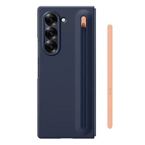 Samsung Galaxy Z Fold6 Slim Skin Feel S Pen Case with Front Glass Protection & Stylus - Blue