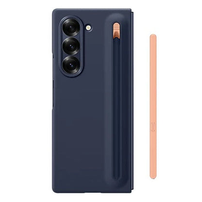 Samsung Galaxy Z Fold6 Slim Skin Feel S Pen Case with Front Glass Protection & Stylus - Blue