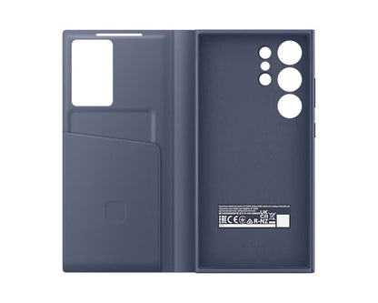 Samsung Galaxy S24 Ultra Smart View Window Flip Wallet Case with Control - Violet
