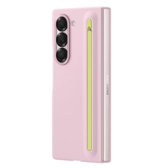 Samsung Galaxy Z Fold6 Slim Skin Feel S Pen Case with Front Glass Protection & Stylus - Pink