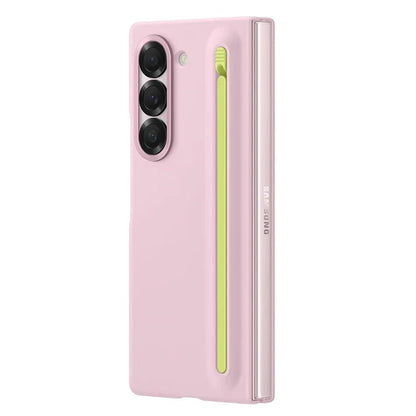 Samsung Galaxy Z Fold6 Slim Skin Feel S Pen Case with Front Glass Protection & Stylus - Pink