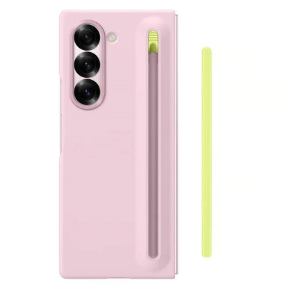 Samsung Galaxy Z Fold6 Slim Skin Feel S Pen Case with Front Glass Protection & Stylus - Pink