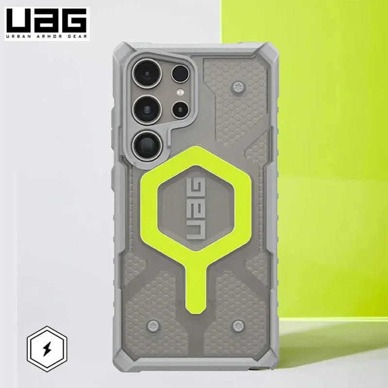 Samsung S24 Ultra Pathfinder Shockproof Matte MagSafe Case - Clear Neon