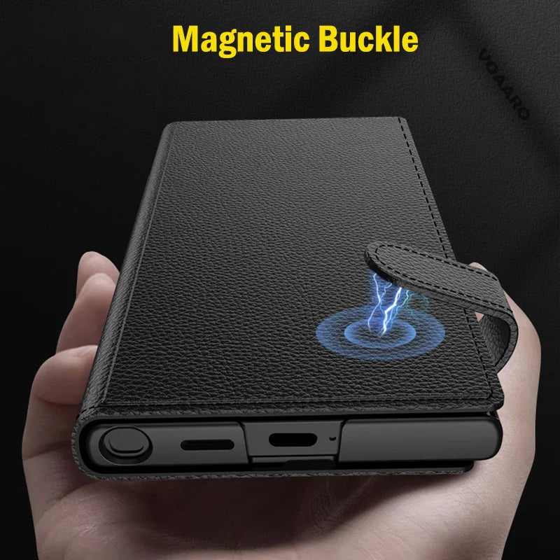 Samsung Galaxy S24 Ultra GKK Clamshell Leather Flip Wallet Case Cover - Carbon Black
