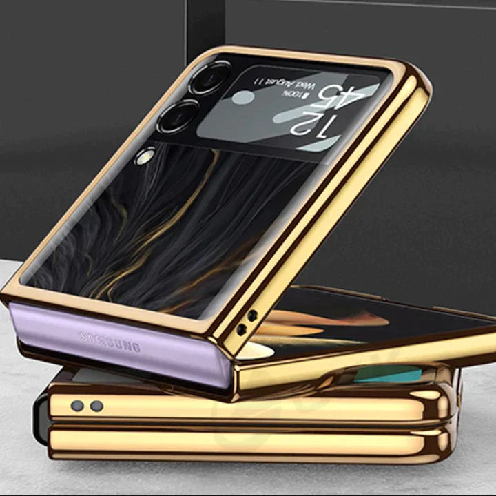 Elegent Lion Pattern Glass Case- Galaxy Z Flip Series