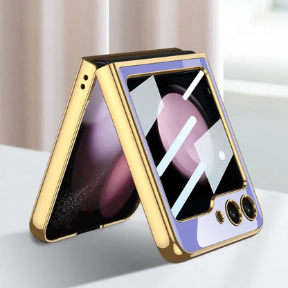 Elegent Lion Pattern Glass Case- Galaxy Z Flip Series