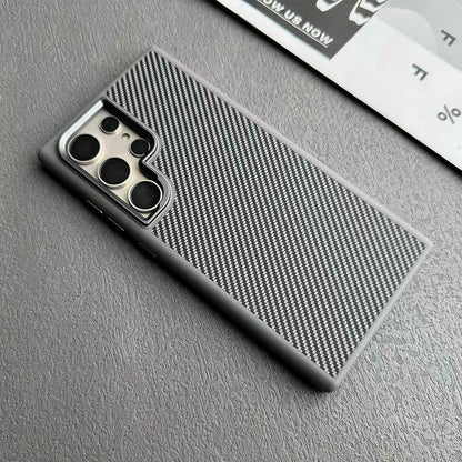 Samsung Galaxy S24 Ultra Soft Carbon Case with Metal Camera Protection - Titanium
