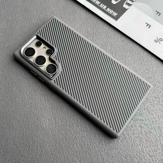 Samsung Galaxy S24 Ultra Soft Carbon Case with Metal Camera Protection - Titanium